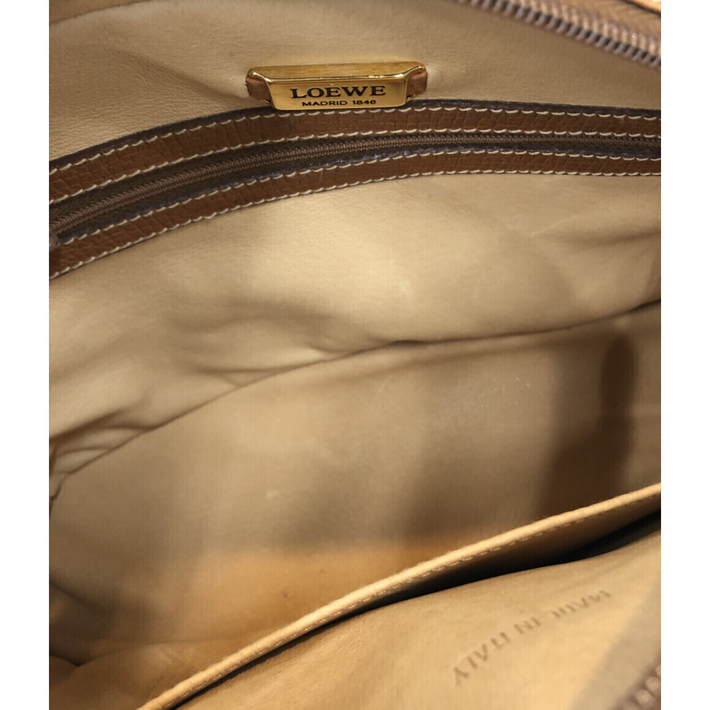 Loewe front Leather Shoulder handbag embossed Bag logo Brown - Picture 3 of 6